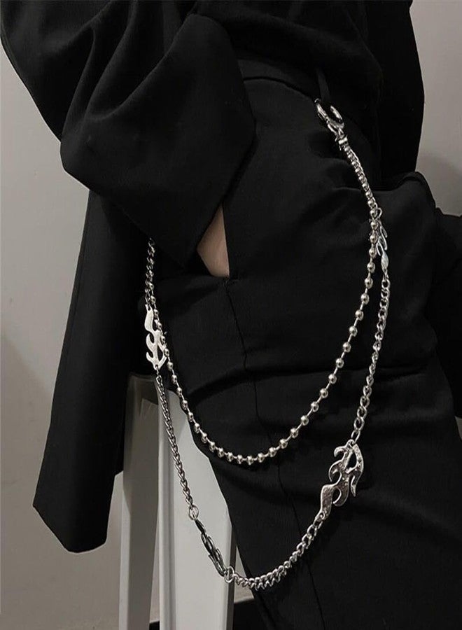 QFSH Trousers Chain Hip Hop Jeans Chain Multilayers Punk Flame Pocket Belt Chain for Men Women Biker keys Chain Wallet Chain - Image 3